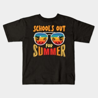 Vintage Style Sunset Summer Dress School's Out For Summer Kids T-Shirt